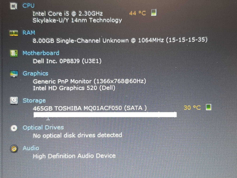 Dell Latitude E5470 14\\" i5-6300U @ 2.30GHZ 8GB RAM 465GB HDD +