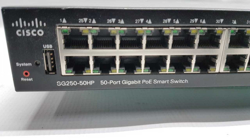 Cisco SG250-50HP 50x port gigabit PoE Smart switch / fact. reset #