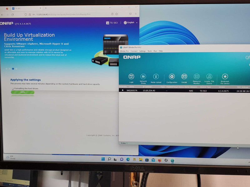 QNAP TS-563 5 Bay Server/NAS with 1x 4TB HDDs, Factory reset _