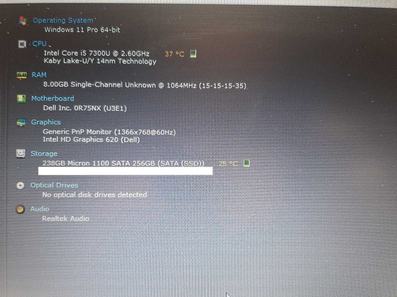 DELL Latitude 5840 14\\" i5-7300 @ 2.60GHz 8GB RAM 256GB SSD +