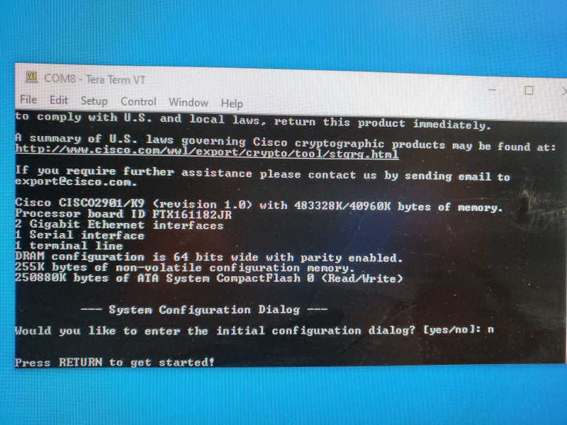 Cisco CISCO2901/K9 2-Port Gigabit Integrated Services Router ios-15.1 )