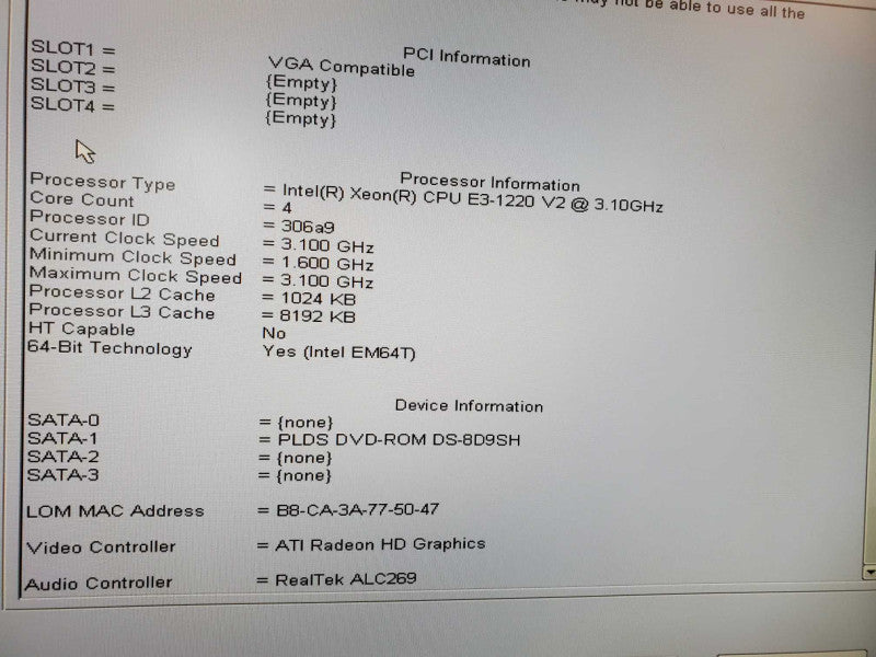Dell Precision T1650, Intel Xeon E3-1220 V2, Radeon V4900 FirePro, 16 GB RAM (