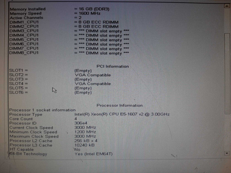 DELL Precision T3610 Xeon E5-1607v2 @ 3.00GHz 16GB RAM 2x QUADRO K600 -No HDD +