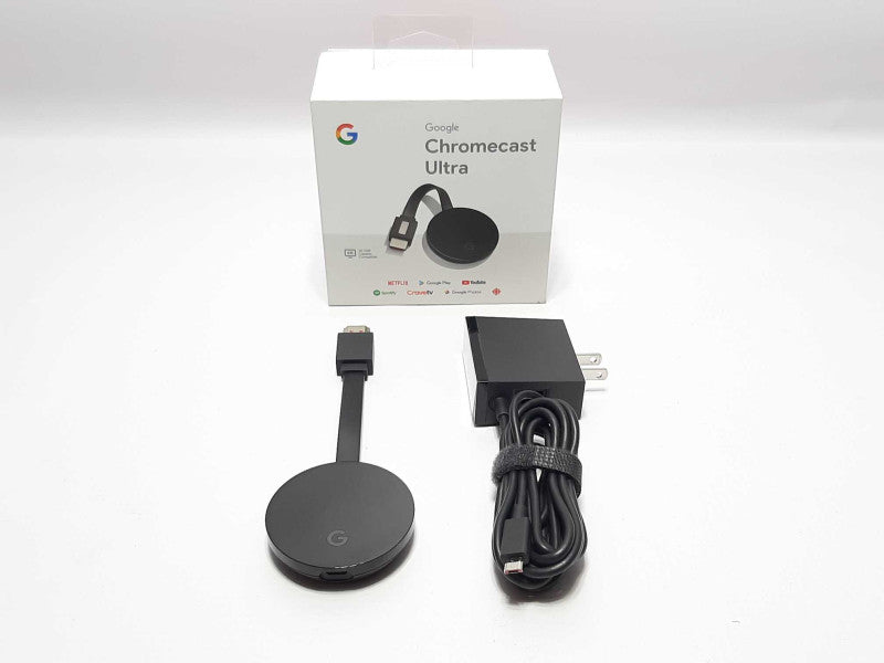 Google Chromecast Ultra Series 4K Ultra HD/HDR Media Streaming Player NC2-6A5- +