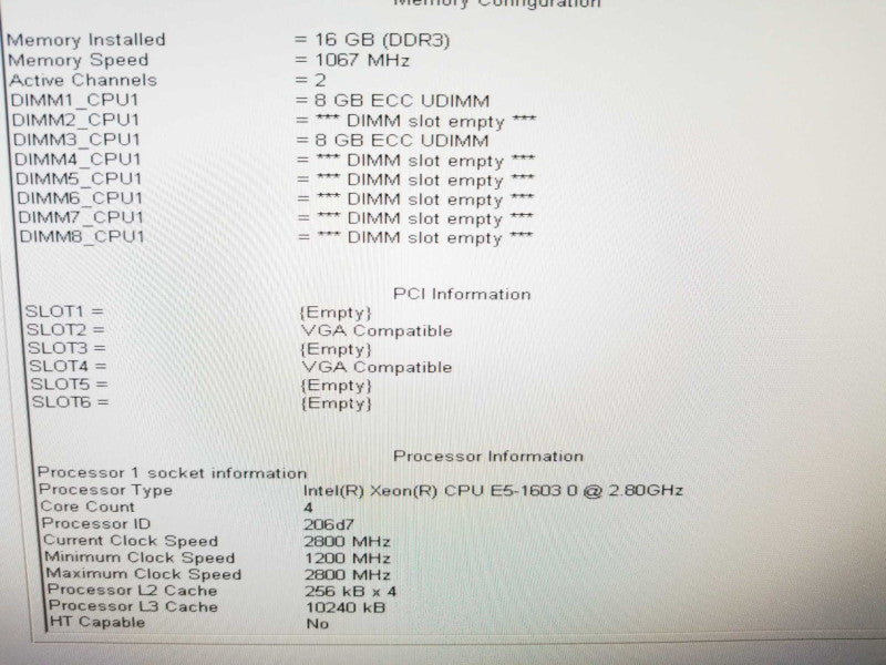 Dell Precision T3610 Xeon E5-1603  2.80GHz/16GB DDR3,  2x Quadro K600, NO HDDs ~