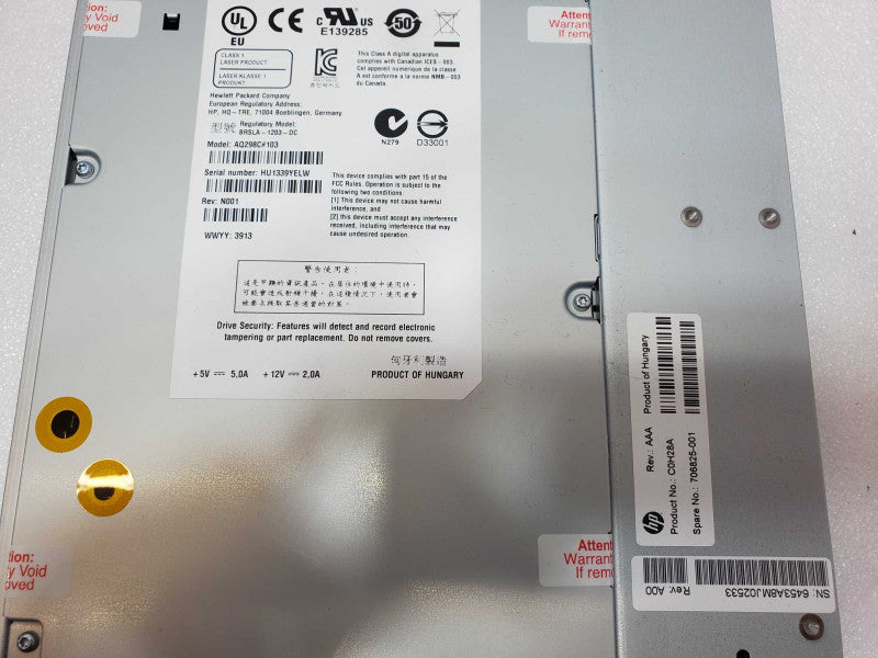 HP C0H28A AQ298C#103 LTO-6 FC 8Gb Tape Drive _