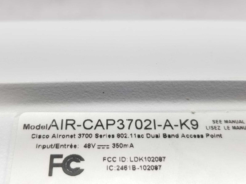 CISCO AIRONET 3702I AIR-CAP3702I-A-K9 DUAL BAND AP 802.11 A/B/G/N/AC, QTY ~