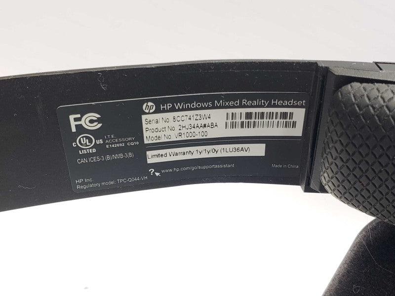 HP VR1000-100 Windows Mixed Reality Headset with Controllers, AS-IS _