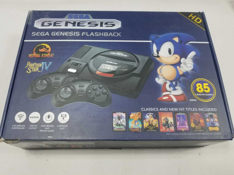 Sega Genesis Flashback  AtGames 85 built in games HDMI 2x wireless controllers ~