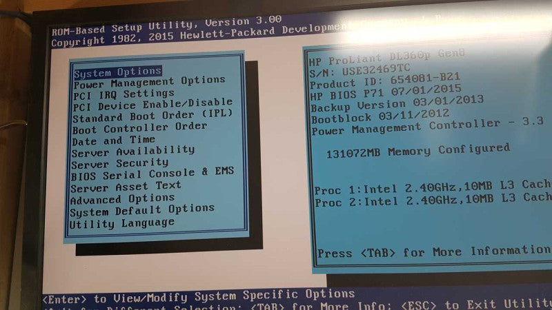 HP Proliant DL360p Gen8 2x Xeon E5-2609 @ 2.40ghz / 128gb ram / P420i Ctrl #