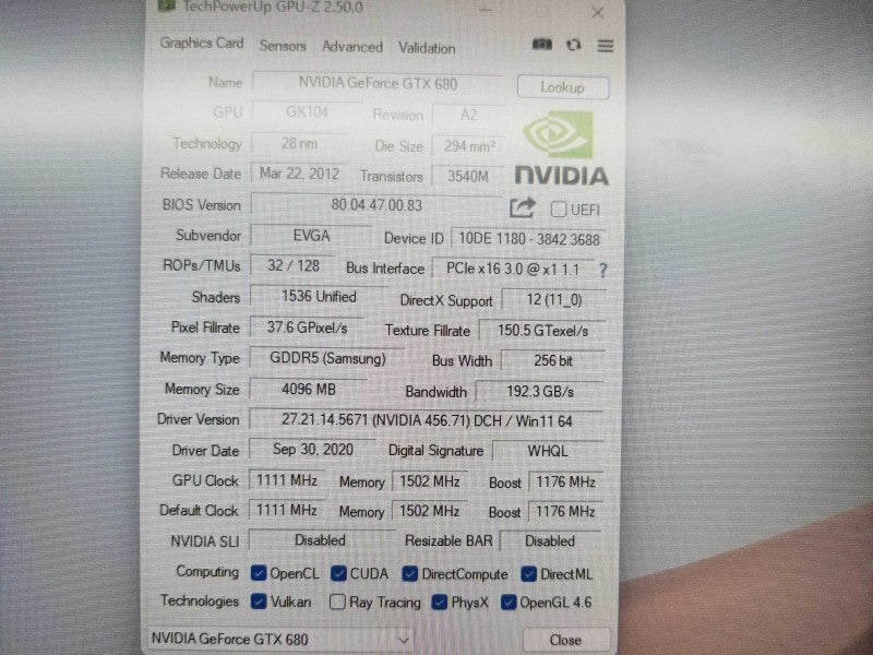 EVGA GeForce GTX 680 Classified 4GB ~