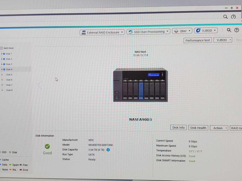 QNAP TS-853A 8-Bay NAS Quad Core CPU, 4GB RAM, 4x 4TB HDDs, Factory Defaulted _