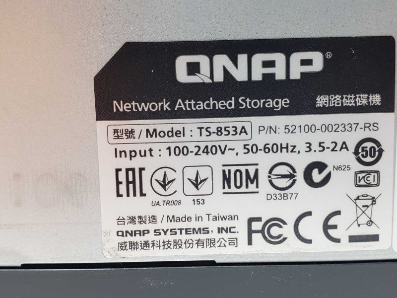 QNAP TS-853A 8-Bay NAS Quad Core CPU, 4GB RAM, 4x 4TB HDDs, Factory Defaulted _