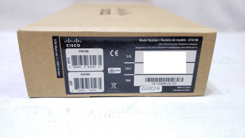 New Cisco ATA190 UC 2 Port Analog Telephone Adapter, 74-12086-04  [