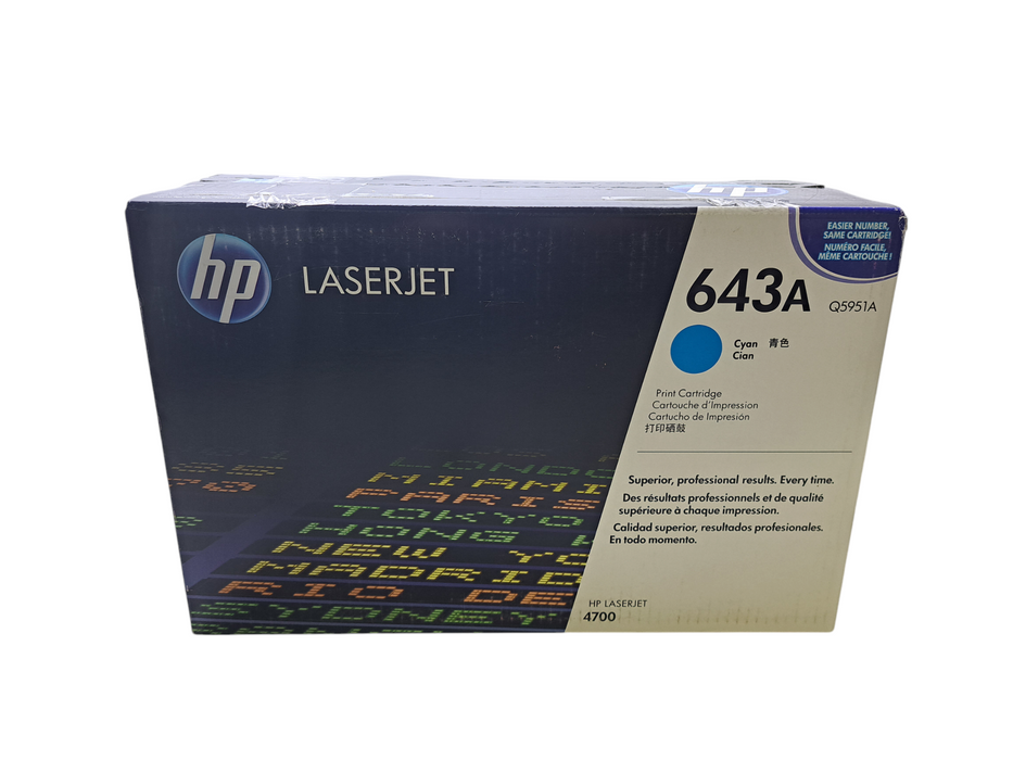 New Genuine HP 643A Q5951A | Cyan Toner Cartridge Q