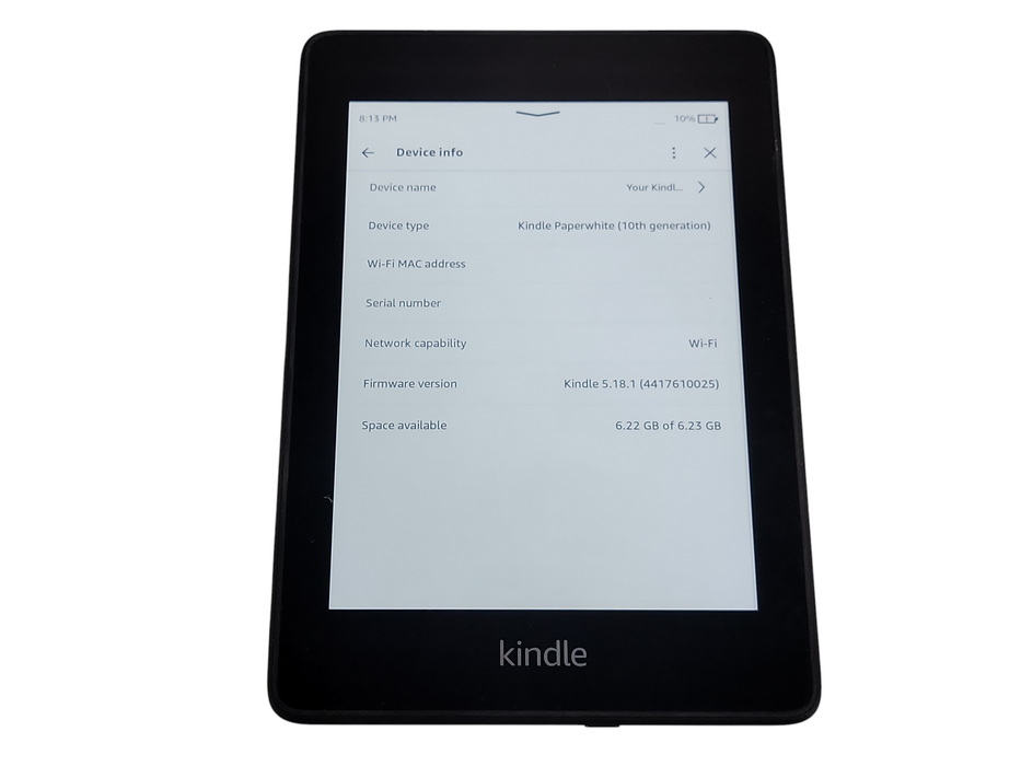 Amazon Kindle Paperwhite 10th Gen - 8GB - Black (