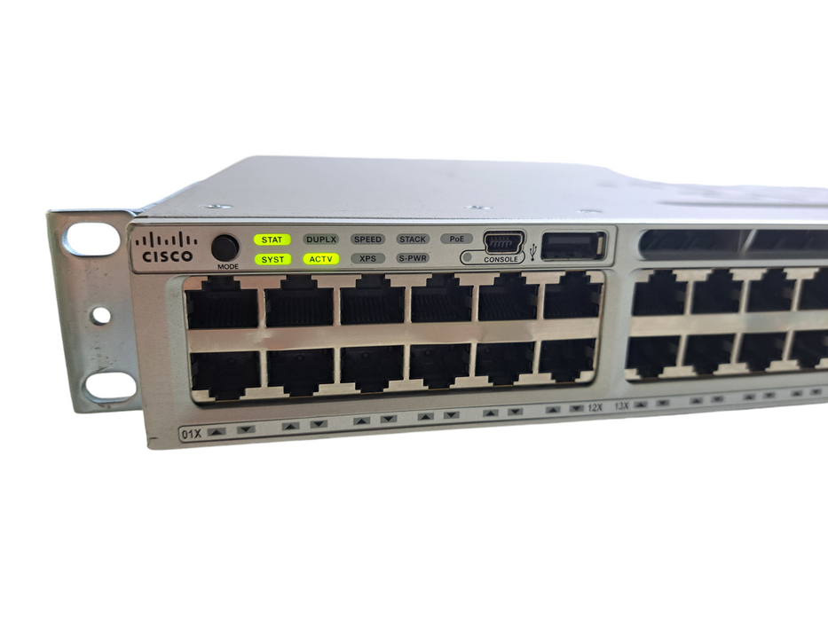 Cisco WS-C3850-48P-S V03 | 48-Port Gigabit PoE+ Switch | 1x 715W PSU