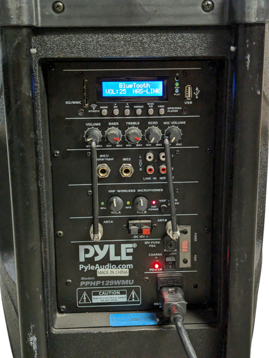 PYLE Portable Hi-Power Bluetooth PA Loudspeaker System pphp129wmu PLEASE READ -