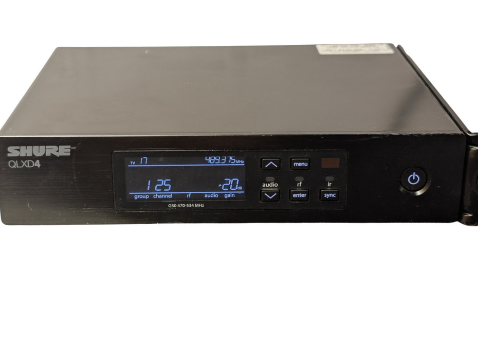 SHURE QLXD4 G50 470-534 MHz Digital Wireless Receiver Q-