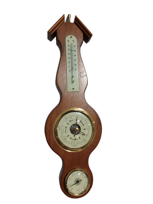 Vintage Wooden West-Germany Precision Barometer Thermometer Hygrometer   =
