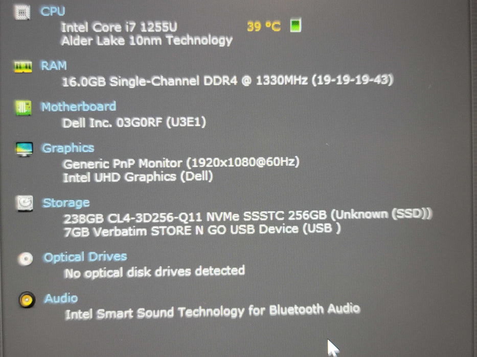 Dell Latitude 5430 i7-1255U 16GB DDR4 256GB SSD READ  β Lap200