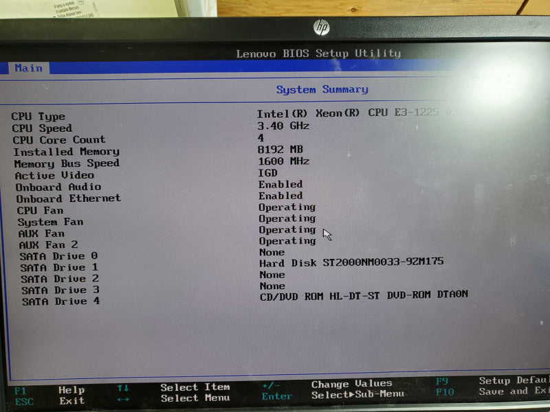 Lenovo Thinkserver TS140 Intel xeon E3-1225 v.3 @ 3.40GHZ 8GB 2TB )