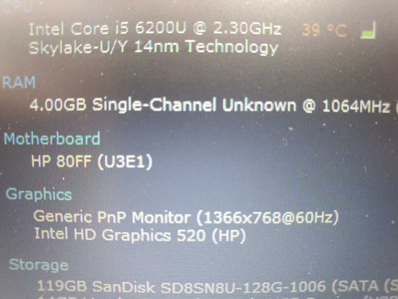 HP Probook 440 G3 14\\" i5-6200U 4GB DDR4 128GB SSD |