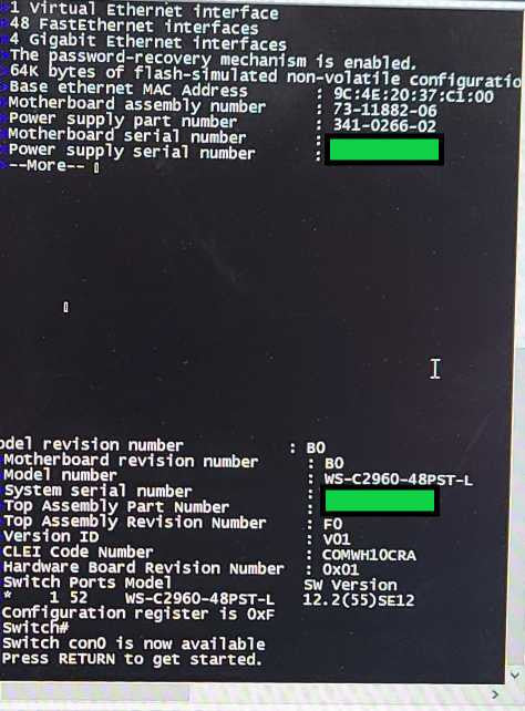 Cisco Catalyst WS-C2960-48PST-L 48xPort Ethernet 2xSFP Port Managed Switch $