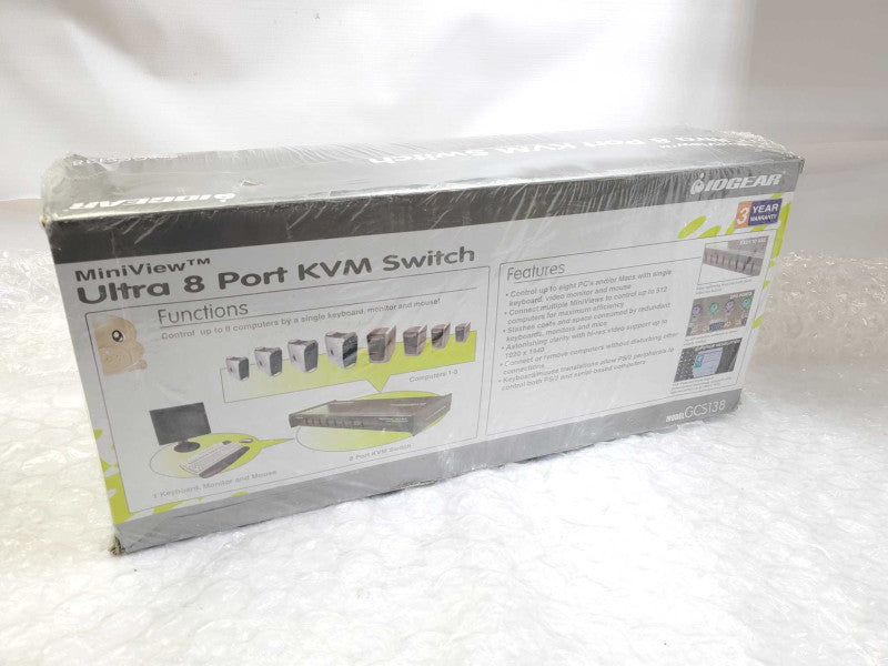 Brand New IOGEAR ULTRA 8 PORT KVM SWITCH GCS138 )