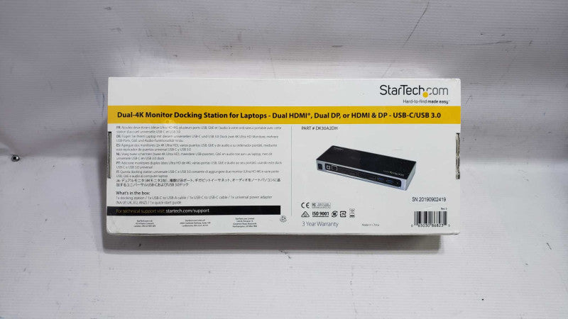 StarTech DK30A2DH 4K DisplayLink Plug and Display USB 3.0 HDMI Docking Station [