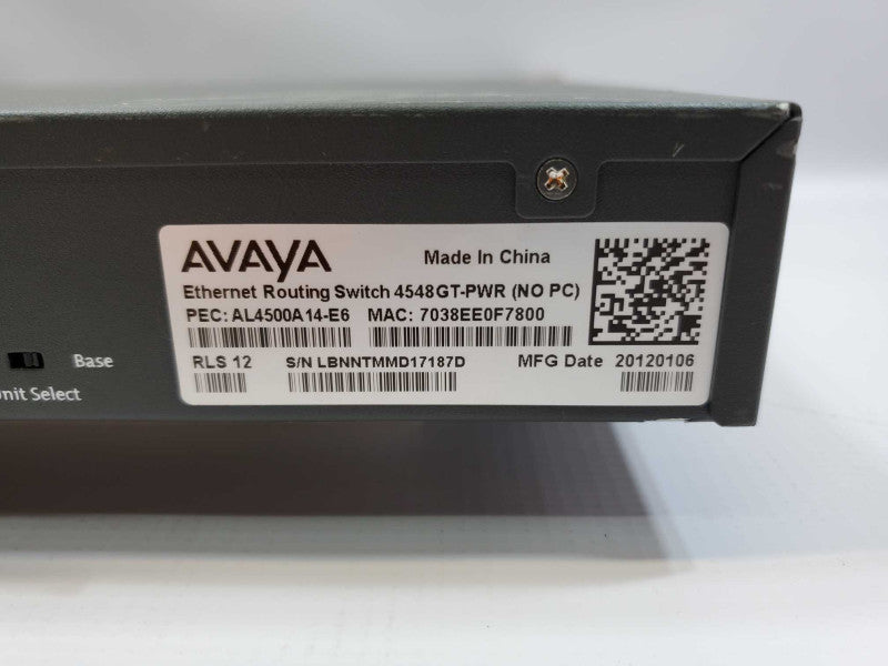 AVAYA 4548GT-PWR 48 PoE Port Ethernet Routing Switch *QTY* (