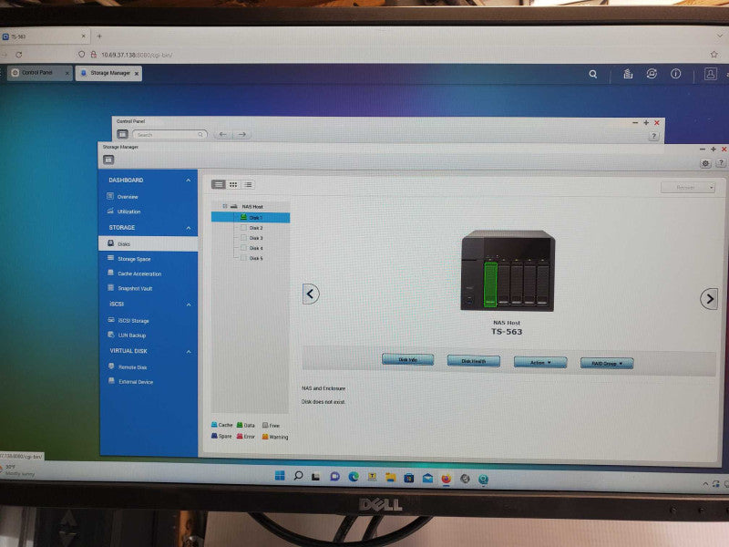 QNAP TS-563 5 Bay Network Attached Storage NAS 1x 2TB HDD _
