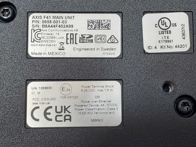 AXIS F41 MAIN UNIT POE Power Block P/N: 0658-001-03 _