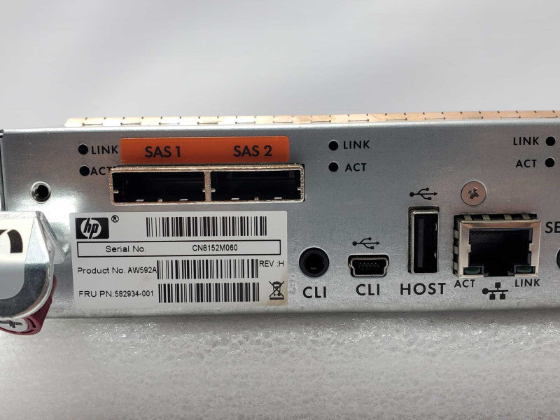 HP StorageWorks P2000 G3 Quad Port SAS Modular Smart Array 582934-001 AW592A _