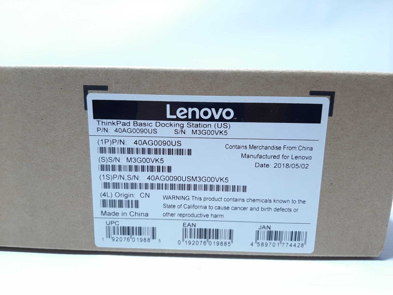 Lenovo 40AG0090US ThinkPad Basic Docking Station DP VGA NEW +