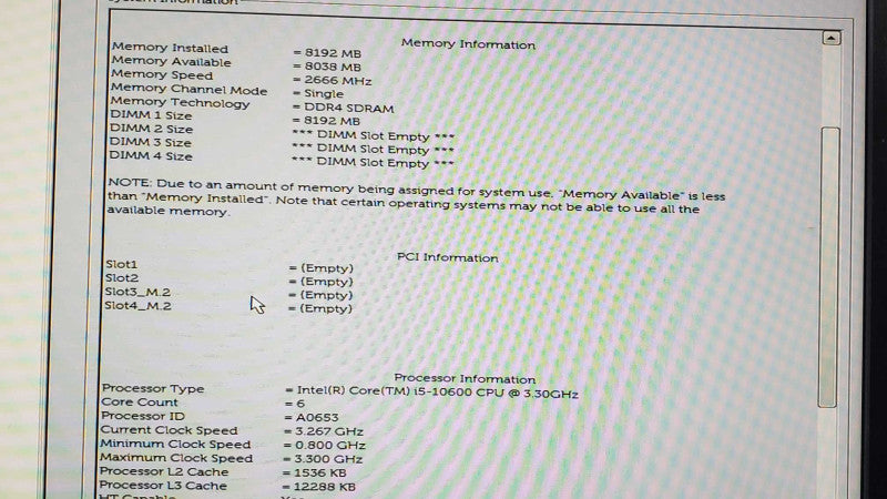 Dell Optiplex 5080 i5-10600 3.30GHz DDR4 8GB RAM 1 TB HDD [