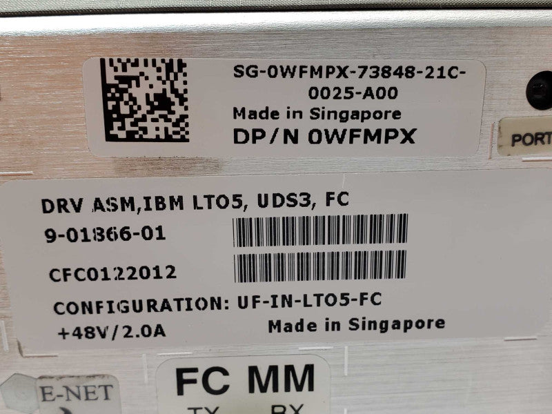 IBM DRV ASM LTO5 UDS3 FC Tape Drive 9-01866-01 0WFMPX _