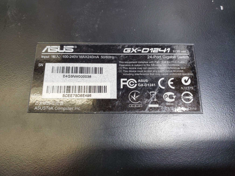 ASUS GX-D1241  24-PORT GIGABIT ETHERNET SWITCH