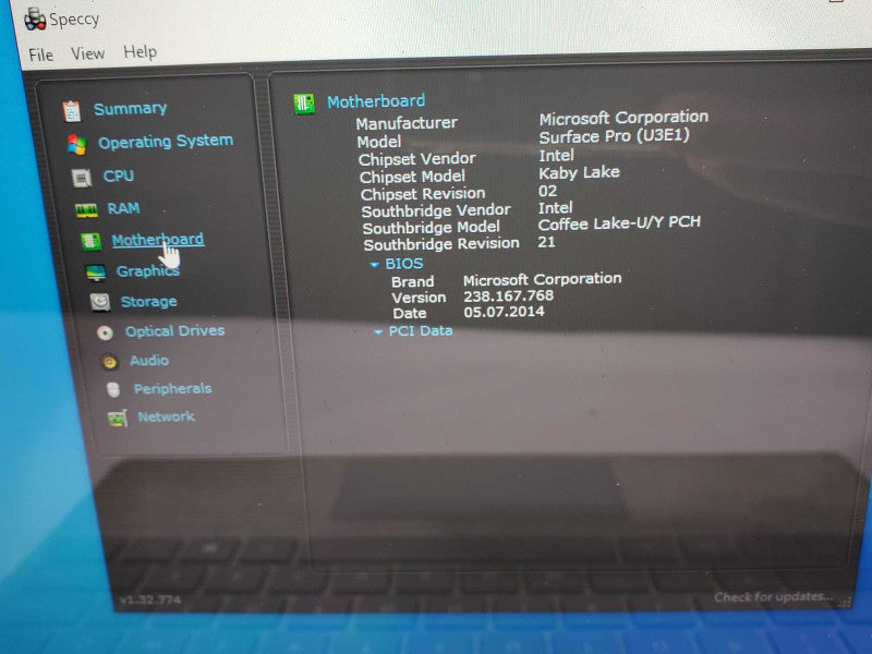 MicrosoftSurface Pro 1796 i5-7300U 2.6GHz, 8GB RAM, 256GB SSD w/ Power Adapter _