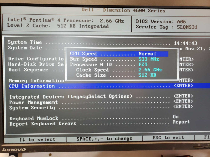 Dell Dimension 4600 Series Intel Pentium 4 @ 2.66 GHz 1.2GB Ram No HDD (