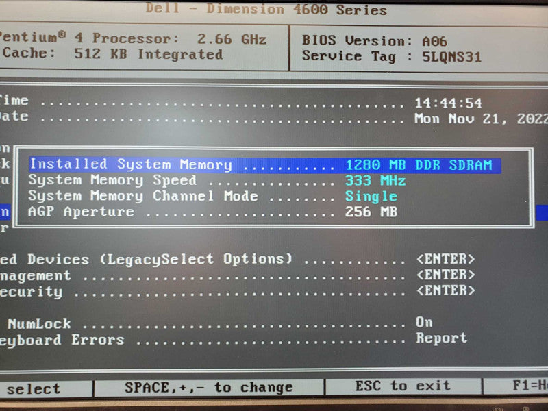 Dell Dimension 4600 Series Intel Pentium 4 @ 2.66 GHz 1.2GB Ram No HDD (