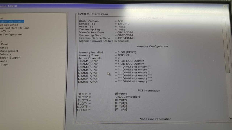 Dell precision T3610 Xeon E5-1620 V2 @ 3.70ghz / 8gb ram / Quadro K600  #