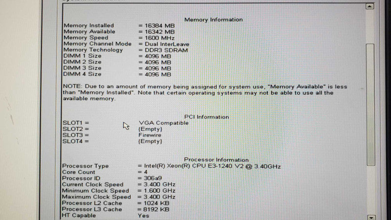 Dell Precision T1650 Xeon E3-1240 v2 @3.40GHz DDR3 16GB RAM FirePro V4900 No HDD [
