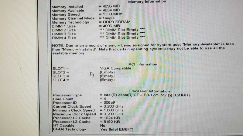 Dell Precision T1650 Xeon E3-1225 V2@3.2GHz DDR3 4GB RAM FirePro V4900 No HDD  [