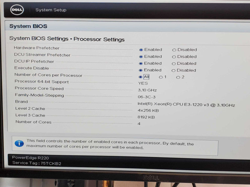Dell PE R220, Xeon E3-1220v3 3.10GHz, 8GB DDR3, No RAID/HDD/Caddies _