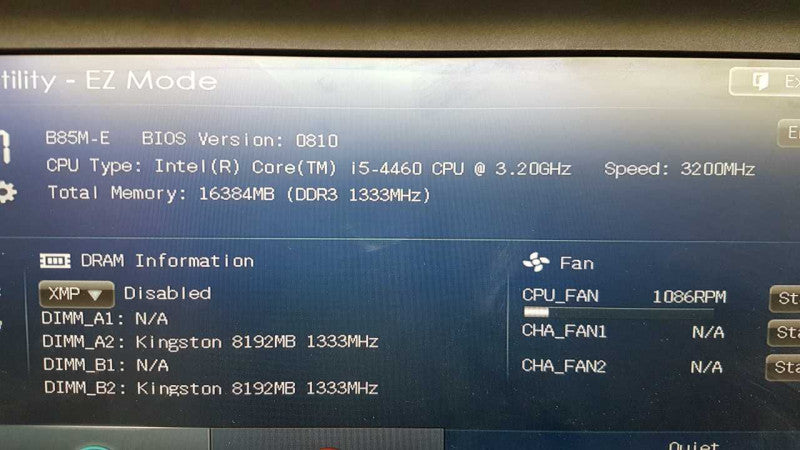 CPU/Mobo combo i5-4460 @ 3.20ghz / 16gb ram / B850M-E M.ATX / no IO Shield / No GPU  #