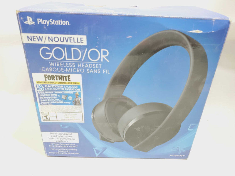 Ps4 SONY WIRELESS HEADPHONES Gold Headset + Fortnite VCH 2019 plystation 4 4/5