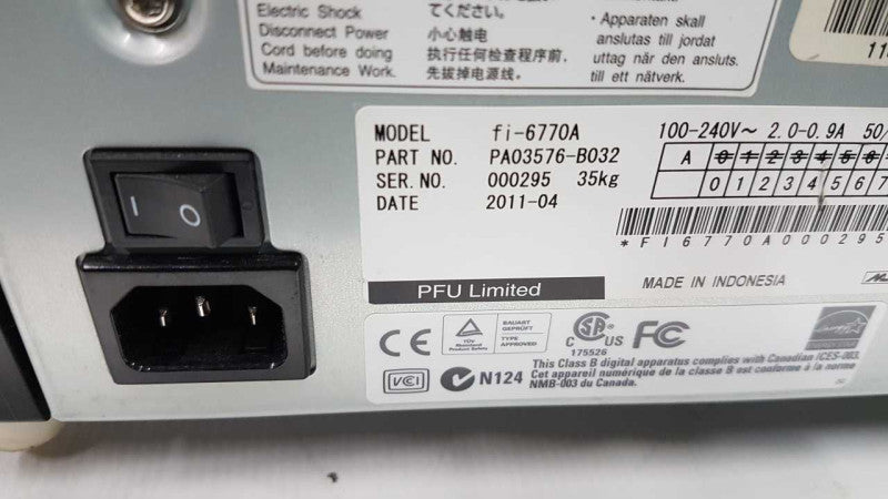 Fi-6770A Fujitsu image scanner high-speed real-time image processing #
