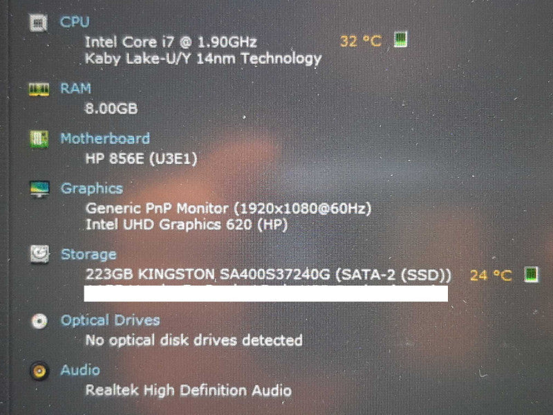 HP ProBook 650 G5 15.6\\" i7-8665U @ 1.9GHz 8GB RAM 240GB SSD +