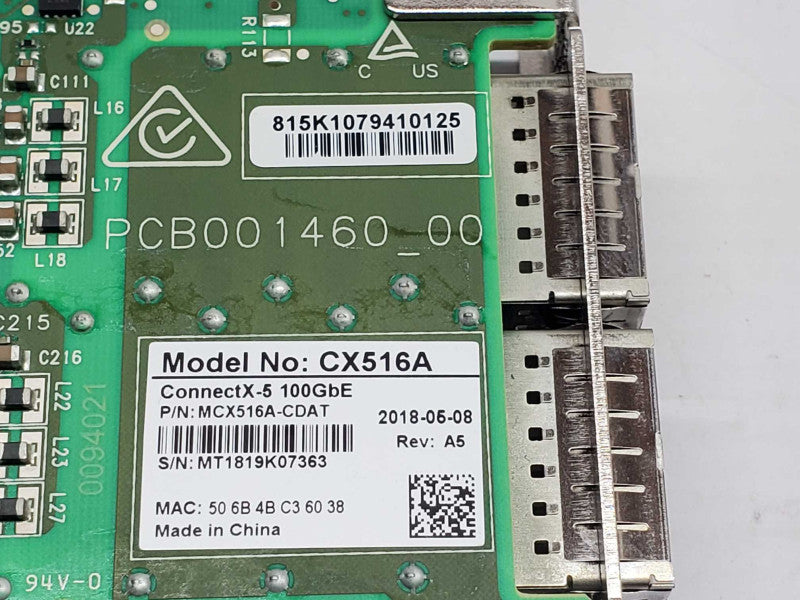 Mellanox CX516A-CDAT ConnectX-5 100Gbe Dual-Port Adapter Card  _